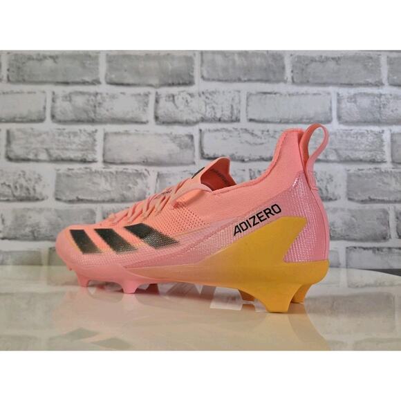 Men\'s Adidas AdiZero Electric+ Football Cleats Pink Orange Cleats IF1566 Sz 12.5 main image 4